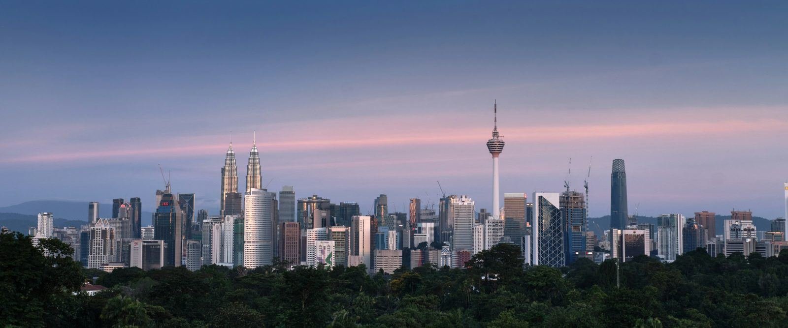 The Kuala Lumpur skyline at dusk